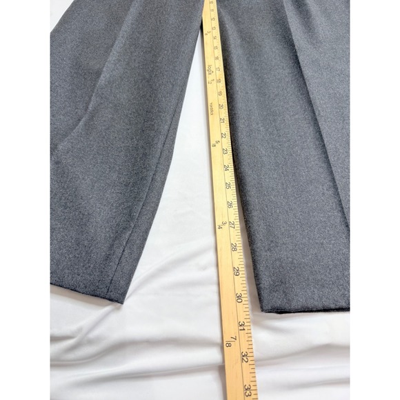 Carlisle Womens Charcoal Gray 100% Wool Wide Leg Pleated Trousers Pants Size 10 - Picture 9 of 9